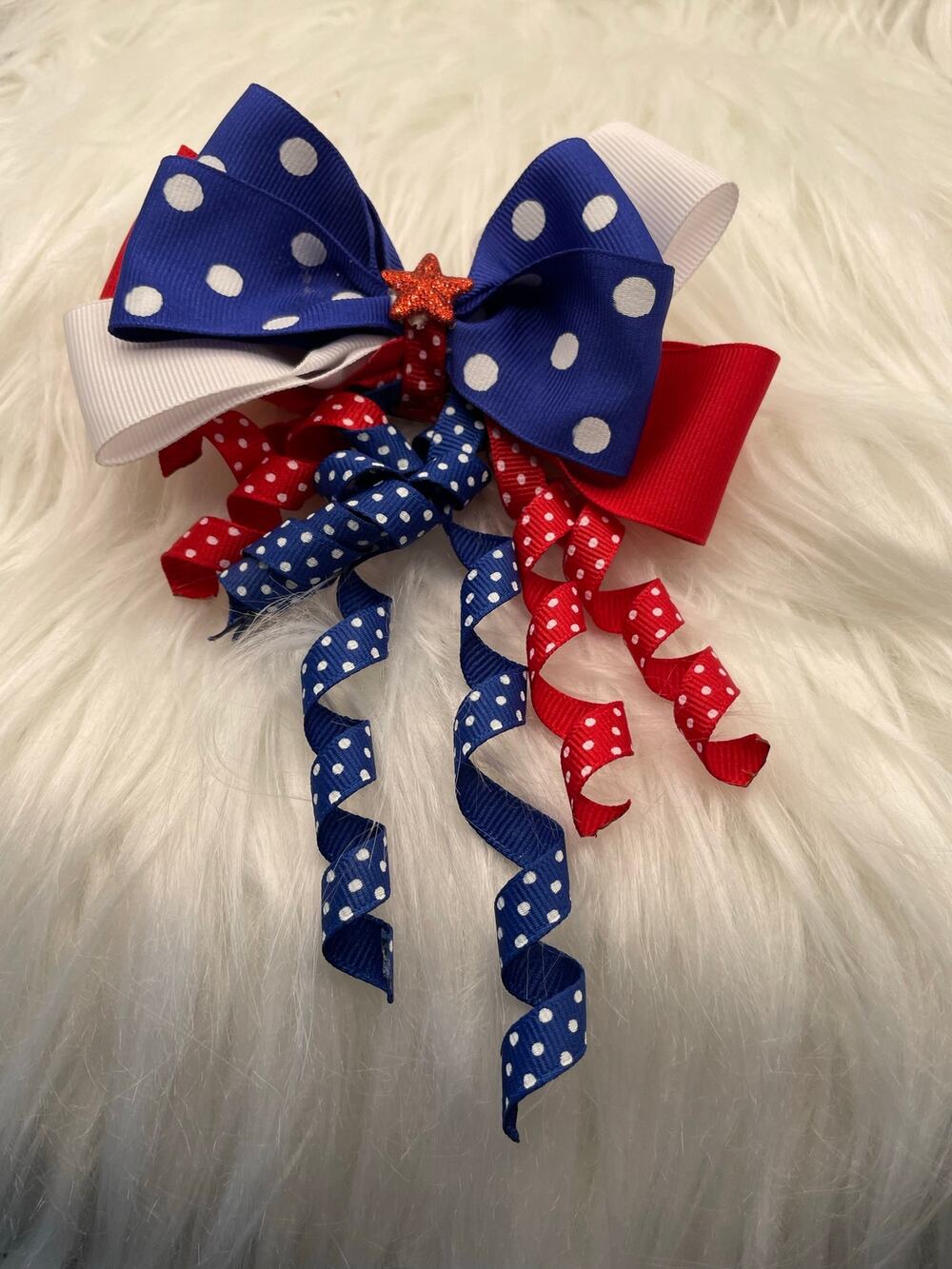 🎀 Handmade Patriotic Boutique Hair Bow 🎀